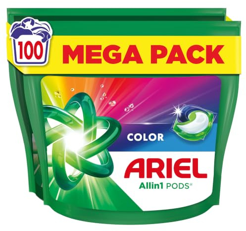 ARIEL Lot de 100 capsules de lessive tout-en-1 PODS 100 lavages