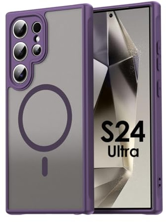 Handy Hülle für Samsung Galaxy S24 Ultra Matt Case Schutzhülle |Stoßfest|Kratzfest|100% Passgenau| Rundumschutz | Lila