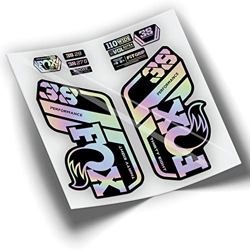 REF:VP439 Aufkleber kompatibel mit FOX 38 PERFORMANCE 2021-2025 MTB, Sticker, Aufkleber, Folien für Mountainbikes. (HOLOGRAFISCH)