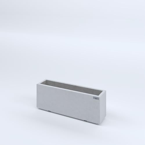 FLORESPIRA FIORIERE IN CEMENTO LISCE RETTANGOLARI PIEDINI ACQUASTOP CM80X20X30H BIANCO