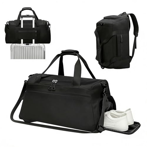 AiQInu Bolsa Deporte Hombre Mujer, 35L Mochila Gimnasio Grande con Bolsillo Zapatos, 3 en 1 Bolsa Gimnasio Impermeable, Gym Bag Diseño Multibolsillo para Fitness, Fin de Semana