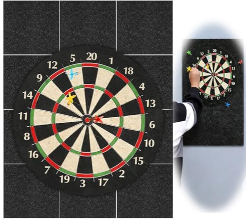 Dartboard-Wandschutz 12 Stück, Dartboard-Umrandung Wandschutz, Selbstklebend Gespleißte Wandumrandung, Rückseite Filz Wandfliesen Kork Dartscheibe