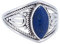 mantraroma Damen Ring 925 Silber Lapis Lazuli Edelstein blau ausgefallen verspielt