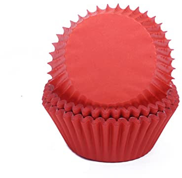 Miss Bakery's House® Papierbackförmchen - Standard - Rot - 75 Stück - Ø 5 cm x 3 cm - backfest - für Muffins und Cupcakes - Form zum Mitbacken im Ofen