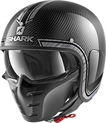 Shark Motorradhelm S-DRAK CARBON VINTA DUS, Schwarz/Grau, XS