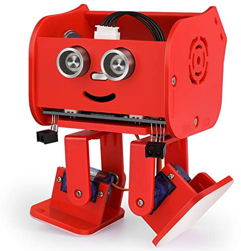 ELEGOO Penguin BOT Robot Biped Compatible con Arduino IDE Proyecto con Tutorial de Ensamblaje, Kit Stem para Aficionados, Juguetes Stem para Niños y Adultos Versión 2.0 Rojo