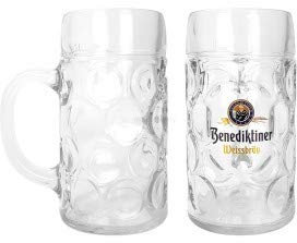 Benediktiner Lot de 2 Verres à bière en Verre 1 l