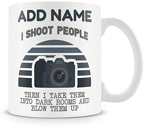 Novelty Gift for Photographers - I Shoot People and Blow Them Up - Personalised Mug