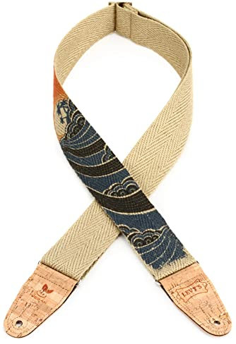 Levy's Leathers Vegan Hemp Series Gitarrengurt aus Hanf | Breite 5 cm | Motiv Insel | (MH8P-001)