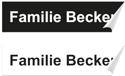 6x Aufkleber für Briefkastenschild Klingelschild Türschild Namensschild Briefkasten Selbstklebend | wetterfest, wetterbeständig | Digitaldruck (6 x 1,5 cm) (8 x 2 cm)