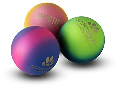 SPORTSPET High Bounce Ball Premium Hundebälle aus Naturkautschuk (3er Pack Smoothie Edition) (60mm)