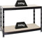 PROREGAL Werkbank Tiger | 300kg pro Fachboden | HxBxT 90x140x60cm | Schwarz | Höhenverstellbar Werktisch, Arbeitstisch, Steckmontage, Packtisch