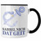 Trendation - Möwe Anker Tasse Sabbel Nich Dat Geit Norddeutschland Plattdeutsch Geschenkidee für Kapitän (Schwarz)