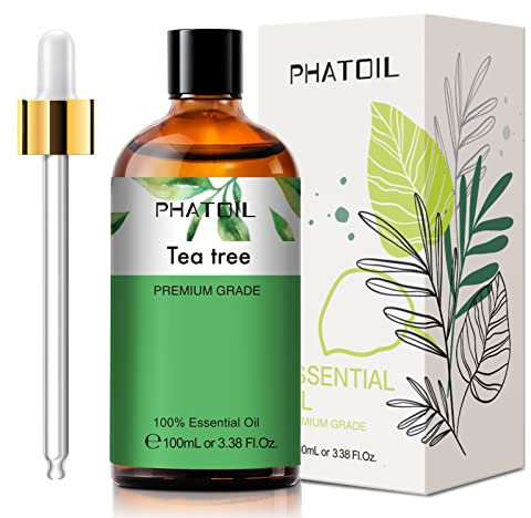 PHATOIL Aceites Esenciale de Árbol de Té 100 ml, Aceite Esencial de Aromaterapia, Aceite Esenciales para Humidificador, Difusor