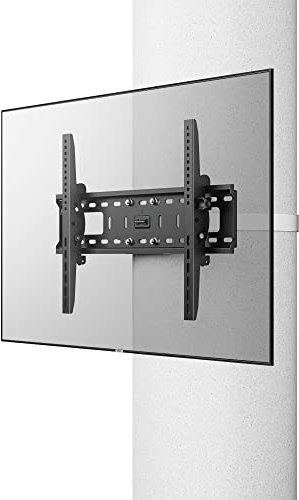 CondoMounts CLMTVT1064 TILT Only-LARGE Pillar TV Mount | Column TV Mount | Round & Square Post TV Mount | No Drill | Holds 120lbs | Fits 37-in. to 85-in. TVs | Fits Pillars 8-in & Wider | White Strap