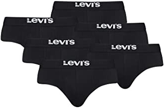 Levi's Solid Basic Herren Slips Unterwäsche aus Bio-Baumwolle im 6er Pack, Farbe:Black, Bekleidungsgröße:M