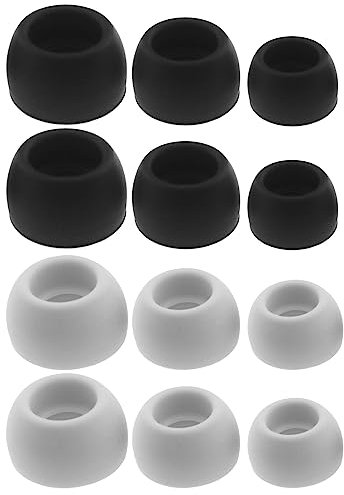 ECSiNG 6 Pairs Silicone Earbuds Ear Tips Compatible with Samsung Galaxy Buds Pro Earphones Soft Eartips Earpads Ear Cap Ear Plug L/M/S Size Black & Grey