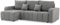 Mebligo - Ecksofa mit Schlaffunktion und Bettkasten Modena, 237 cm Breit, Wohnzimmer Eckcouch Universell - Rechte oder Linke Seite Couch, Eckcouch mit Bettfunktion Modena - Sofa Grau (Abriamo 07)