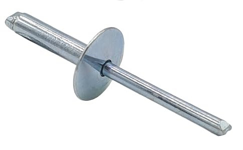 Offene Blindniete mit Sollbruchdorn großer 12mm Flachkopf Alu/Stahl 4 x 8-500 Stück