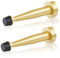 QOGRISUN's Heavy Duty Solid Brass Door Stops,4-inch Total Length of Decorative Door Stopper Wall Protector with Rubber Bumper Tip - Brushed Brass (2-Pack)