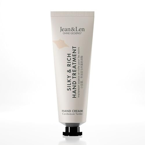 Jean & Len Mini Silky & Rich Treatment Cardamom & Tonka, 100% recyclebare Alutube (ohne Deckel), praktische Reisegröße, sorgt für weiche Hände, Handcreme mini, ohne Parabene & Silikone, vegan, 30 ml