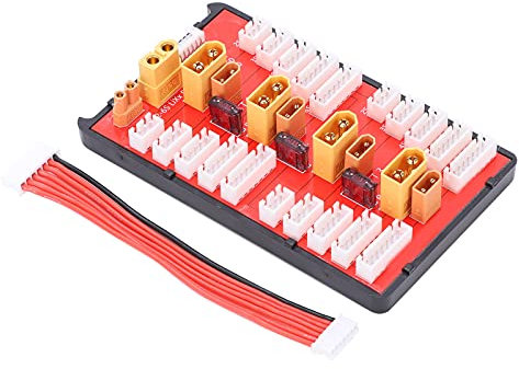 Otufan Parallel Charging Board Xt30 Xt60 Plug Supports 4 Packs 2-8s Lipo Battery,Charging Board Xt60 Xt30 2 in 1 4 Batteries Simultaneously Charged for Rc Models Spare Part DIY Tools
