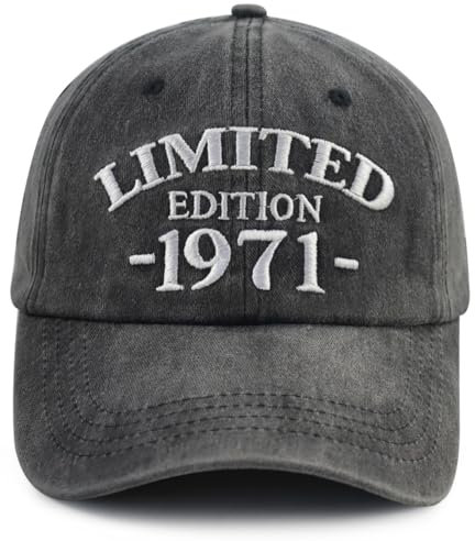 Xullaxth Limitierte Auflage 1970 1971 1972 1973 1974 1975 1976 1977 1978 1979 Mütze für Herren und Damen, verstellbare Baseballkappe aus Baumwolle, 1971 Schwarz, Einheitsgröße