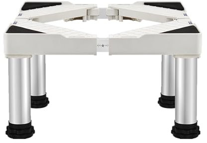 YiHYSj Base per Lavatrice con 4 Piedini in Acciaio Inox 47 – 70 cm Regolabile Multifunzionale Supporto per Frigorifero Lavatrice Asciugatrice (Altezza:29-31cm)