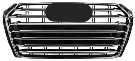 Compatible With RS4 Style Front Sport Hex Mesh Honeycomb Hood Grill Compatible With Audi A4/S4 B9 2017-2019 car accessories Chromeblack