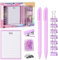 EooUooIP Schreibtischzubehör Binder Set,Praktisches Und Schönes lavendel lila,Bürobedarf Set,Hefter,Locher,Büroklammern Und Kugelschreiber Für Büroangestellte Studenten.