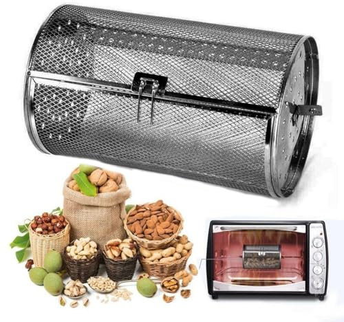 SPORTARC Stainless Steel Grill Oven Roaster Tumble Peanut Beans Basket BBQ Rotisserie (B)