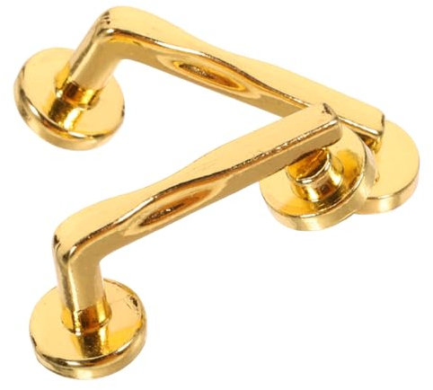 BCOATH Elegant Miniature Door Knobs Metal Lock Knobs for Dollhouse Decor Diy Mini House Accessories