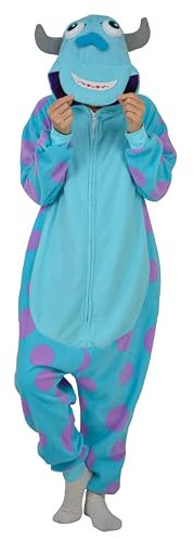 RANSUU Onesie Kostüm Sulley Relaxo Jumpsuit Erwachsene Pyjama Damen Herren Tier Monsters Schlafanzug Weihnachten Karneval Halloween Shali-XL