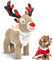 CHAWONER Hundespielzeug Weihnachten, Interaktives Hundespielzeug Quietschspielzeug für Langeweile, Gefüllte Elch Plüsch Haustier Spielzeug für Kleine Mittlere Große Hunde, Robustes Hundespielzeug