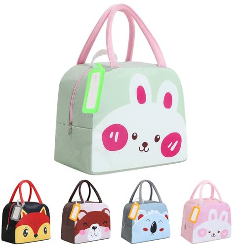 XIMEY Sac Isotherme Repas Enfant, Sac Isotherme Repas Bebe, Sac Isotherme Bebe, Sac Repas Enfant, Sac Isotherme Repas Bebe, Petit Sac Isotherme Repas Enfant (Lapin Gris)