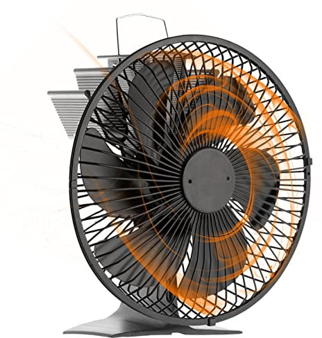 Brennender Ofenventilator – Einzigartiger Holzbrenner-Ventilator, energiesparender Ofenventilator, wärmebetrieben, leiser Betrieb, Holzofenventilator für Holzofen, Pelletofen