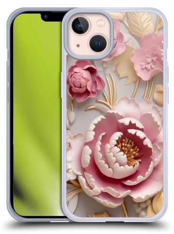 Head Case Designs Licenza Ufficiale Haroulita Rosa Foglie E Fiori Custodia Morbida in Gel Compatibile con Apple iPhone 13 E Compatibile con Magsafe Accessori