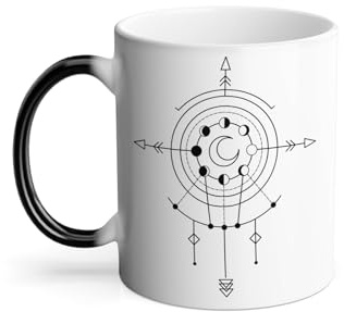 Thermoreagierende Tasse Magische Tasse – Mondphasen Symbole Sternenhimmel – 325 ml