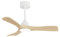 Sulion - Ventilador De Techo De Aspas Con Luz DELIA S - Interior/Exterior, Metal Blanco, 3 Aspas Madera
