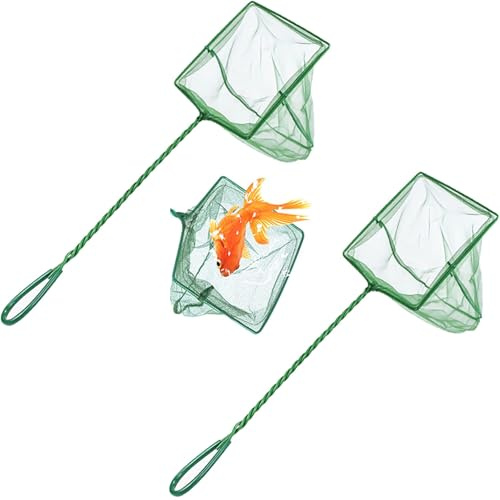 2 Pack Aquarium Fish Net 4 Inch Soft Mesh for Small Fish Green