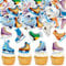Blumomon 40Pcs Edible Roller Skate Cupcake Toppers, Edible Roller Skate Cake Decoration, Selected Sports Skating Themed Birthday Party Cake Decoration Supplies