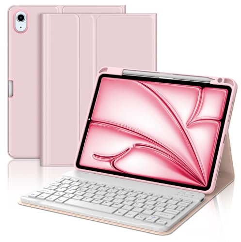 JADEMALL Tastiera iPad Air 11 M2/M3 2024/2025, Custodia per iPad Air 11 M2/M3 con Italiano QWERTY Tastiera Bluetooth Rimovibile con Supporto Pencil, Rosa