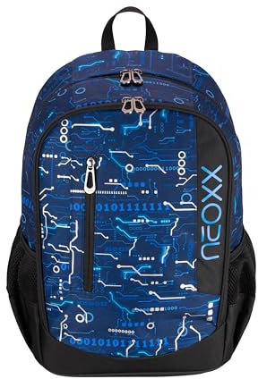 neoxx Rucksack FLOW Next Level - Rucksack für die Schule und Freizeit mit 2 Fächern – Volumen ca. 20 Liter