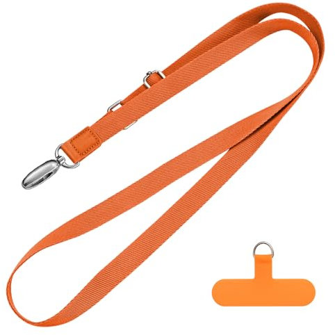 CHUQING Handyband zum Umhängen Orange Phone Lanyard Handykette Universal Schlüsselband Einstellbar Crossbody Strap