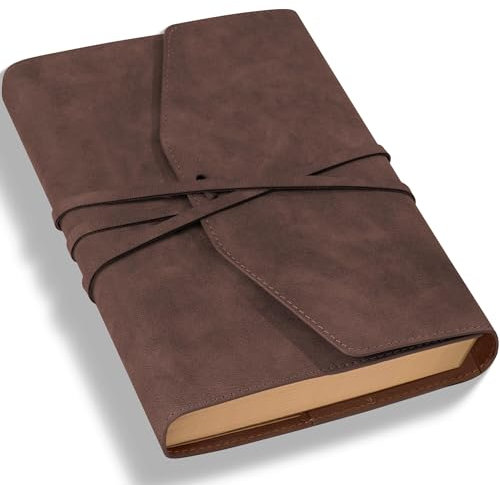 CAGIE Notizbuch Leder Tagebuch A5 Blanko Vintage Kraftpapier 160 Seiten Softcover Junk Journal Notebook, Journale für das Schreiben Travel Journaling Skizzieren Scrapbooking, 5,9x 8,6 in, Braun