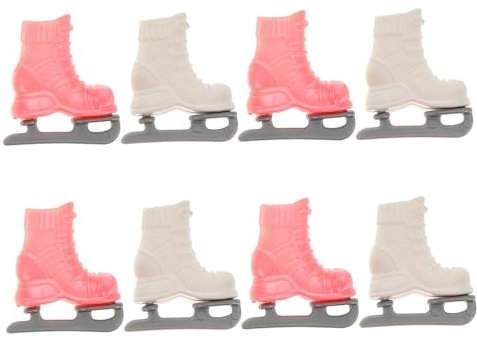 HOMOBABE 4paare Miniatur Eislaufschuhe Für Puppen DIY Zubehör Dekorative Schlittschuhe Weiß Und Langlebige Für Kreative Spielideen Und Puppenaccessoires