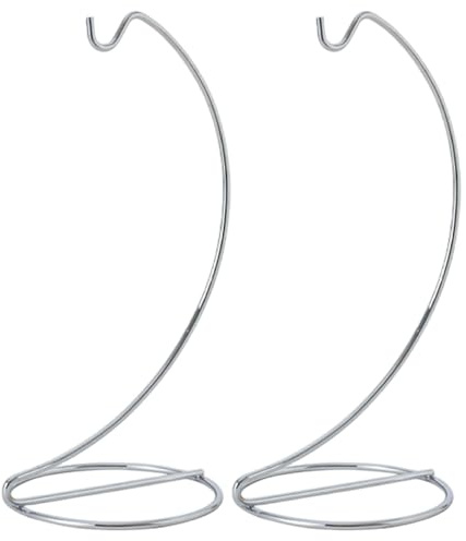 Wilafury 2Pcs Ornament Hangers Display Stand, 9-inch Height Iron Glass Ornament Display Stand for Air Plant Holder Terrariums Crystal Ball Wedding Home Office