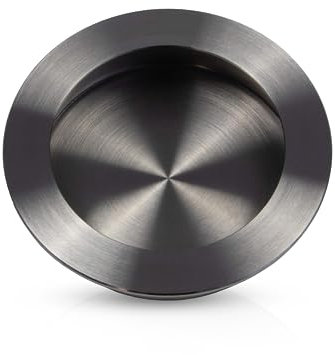 Gedotec Design Moderne Einlass-Muschelgriff Poignée de Porte Coulissante Rond Modèle Lacy Cuvette de Poignée Ø 70 mm Poignée Entrée Inox Brossé Mat Qualité de Marque pour Leur Surface Habitable