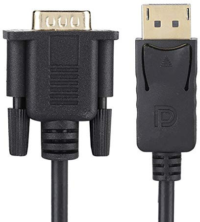 Sonew Câble Adaptateur Display Port vers VGA, Convertisseur de Câble 1.8M Haute Définition 1080p HD Dp vers VGA pour Ordinateur Portable, PC, Moniteur, Projecteur