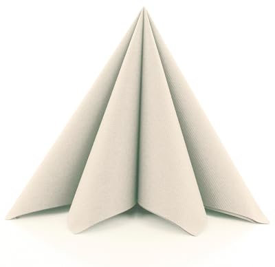 Sovie HORECA Serviette in Perlgrau aus Linclass Airlaid, stoffähnliche Einwegservietten ideal für Hochzeit & Partys, 40 x 40 cm, 50 stück